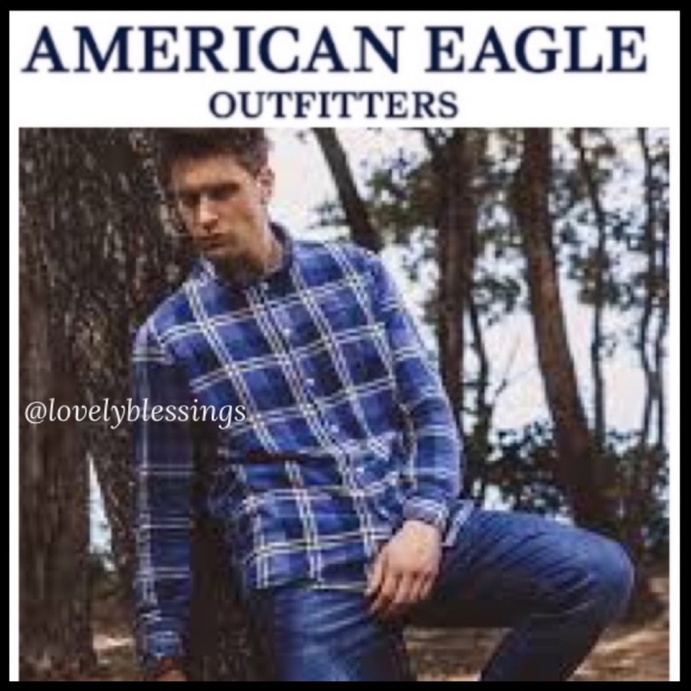 Flannel Shirt American Eagle Long Sleeve Flannel Shirt Distressed Wash Size XXL